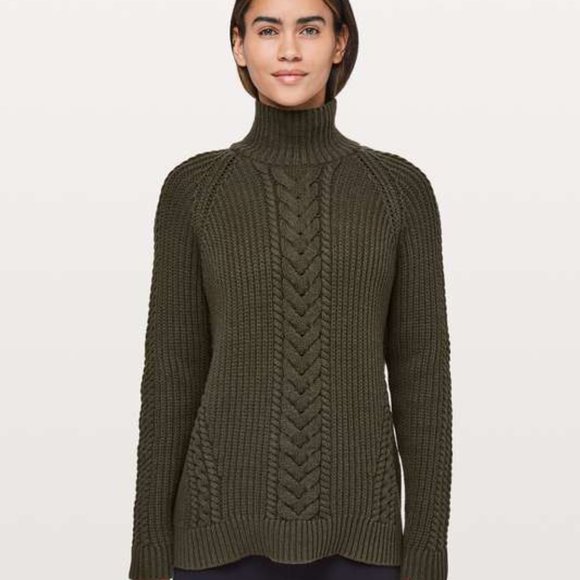 LULULEMON Bring the Cozy Turtleneck in Olive Green